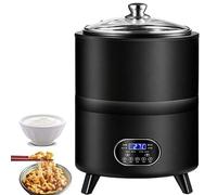 Yaourtière Électrique 8 L/12 L Avec Contrôle De Température. Acier Inoxydable 304. Température Constante À 360°. Minuterie : 0-24 H. Température : 25-80 °C. Convient Pour Le Yaourt Grec(Black,12L)