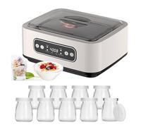 Yaourtière électrique automatique en acier inoxydable avec contrôle de la température et du temps réglables, bocaux pour yaourt, natto, vin de riz, fermentation,