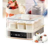 Yaourtière Électrique, Avec 9 Pots En Verre De 170 Ml, Température Réglable : 25 °C - 65 °C, Minuterie : 0 h - 99,59 h, Pour Yaourt, Fromage Et Natto.,A