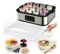 Yaourtière électrique - Capacité 12 pots en verre de 180ml - Température 8-131°F & Minuteur Réglables - 25W YAOURTIÈRE - FROMAGÈRE