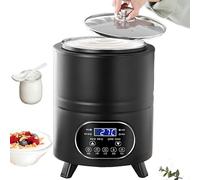 Yaourtière Électrique et Yaourtière Fromagère avec Affichage LCD, Gamme Thermique 25-80°C, Parfaite pour Préparer Yaourts Naturels et Desserts Maison Sains Black-8L