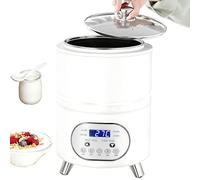 Yaourtière Électrique et Yaourtière Fromagère avec Affichage LCD, Gamme Thermique 25-80°C, Parfaite pour Préparer Yaourts Naturels et Desserts Maison Sains White-8L