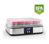 Yaourtière électrique Klarstein Gaia - 12 pots de 210mL - écran LCD - inox noir