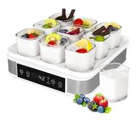 Yaourtière Électrique, Machine à Yaourt avec 9 Pots en Verre de 170ml, Yaourtière Pratique et Compacte, sans BPA, 40 W