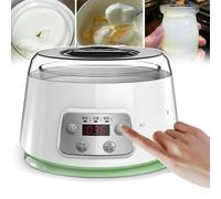 Yaourtière Électrique Multifonction 1,3 L, Avec 4 Compartiments De 100 Ml, Temps Réglable, Écran LCD, Pour Yaourt, Yaourt Grec Et Fromage,A