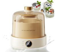 Yaourtière entièrement automatique, machine de fabrication de yaourt avec contrôle de température constant et minuterie, écran tactile LED, pot en verre, fermentation à 360° for desserts faits maison