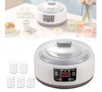 YAOURTIÈRE - FROMAGÈRE - Avec Écran LED - Température & Minuteur Réglables - 1200ml Yaourt Automatique - 5 pots -Yaourt maison -15W