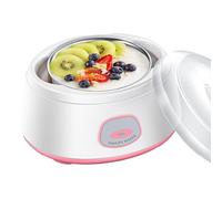 Yaourtière, Machine À Yaourt, avec Récipient Intérieur en Acier Inoxydable de 1 L, Facile À Nettoyer, pour Des Aliments Fermentés Faits Maison et Sains(Pink)