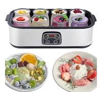 Yaourtière, machine automatique de 1400 ml avec affichage LED, température réglable de 20 °C à 55 °C et minuterie de 48 h, comprend 8 bocaux en verre pour fromage de cuisine et cadeaux de santé