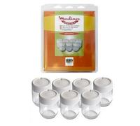 Moulinex – Pots pour yaourtière A14A03 – Lot de 7 pots en verre avec couvercle blanc