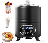 Yaourtière Multifonction 8L/12L - Écran LCD, Minuterie, Thermostat 25-80°C, Chauffage Circulaire 360°, Récipient Amovible, Puissance 400W/600W, Idéale Pour Fermentations Maison(Black,8L)