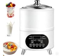 Yaourtière Multifonction 8L/12L - Écran LCD, Minuterie, Thermostat 25-80°C, Chauffage Circulaire 360°, Récipient Amovible, Puissance 400W/600W, Idéale Pour Fermentations Maison(White,8L)