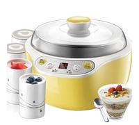 Yaourtière numérique 1000 ml, machine à yaourt 20 W avec 4 tasses en céramique de 200 ml, affichage LED et minuterie, pour préparer des desserts frais et faits maison