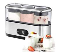 Yaourtière numérique automatique - 3 yaourtières électriques automatiques de 150 ml avec écran LCD, température de fermentation 42 °C, mini yaourtière portable, for bureau, fitness et sorties