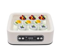 Yaourtière numérique, jusqu'à 1,6 l, yaourt automatique, avec 9 récipients en verre, pour yaourt fait maison, fromage, natto