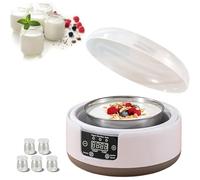 Yaourtière probiotique de 1200 ml, yaourtière probiotique 36 heures avec contrôle de la température, yaourtière avec 5 bocaux en verre pour yaourt grec, végétalien fait maison