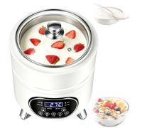 Yaourtière Professionnelle, Distillatrice De Vin De Riz Doux, Yaourtière Électrique À Température Constante À 360°, 8 L/12 L, 400 W/600 W, Minuterie 0-24 H, Température 25-80 °C(White,12L)