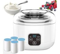 Yaourtière Ultime, 1000Ml Machine à Yogourt Automatique avec 4 X 200Ml Coupes en Céramique, Affichage Led, 360° Fermentation Thermostatique et Minuterie, pour la maison Yogourt, Fromage, Natto Maker