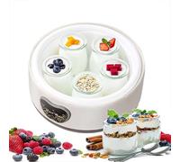 Yaourtière, yaourtière numérique automatique avec 5 bocaux en verre et intérieur en acier inoxydable de 1,2 L, yaourtière nutritive maison plus saine