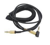 Yaowangan Câble audio pour Marshall Major IV 4,Major 2 II,casque Monitor Mid BT, fil de câble enroulé de remplacement de 3,5mm à 3,5mm(1,25m/4,1 pieds, extension jusqu'à 1,8m/5,11 pieds,noir)