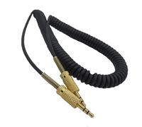 Yaowangan Câble spiralé pour haut-parleur Bluetooth MARSHALL Woburn/Marshall Woburn II, fil audio de remplacement noir avec prise plaquée or, s'étend jusqu'à 1,5m/4,11pieds