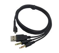 Yaowanguan Câble PC pour SteelSeries Arctis 3, Arctis 5, Arctis7, Arctis Pro, Arctis Pro Casques de jeu sans fil, 2m/6,6pieds de remplacement Noir pour ordinateur portable Tablette PC Cordon audio Fil