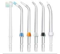 Yaowanguan Embouts de Jet de Rechange 6 Pièces pour Waterpik WP-100/WP-250/WP-450/WP-560/WP-660/WP-811/WP-861W/WP-900/WP-940/WP-950(Buse Standard,Buse Brosse,Parodontale,Plaque,Orange Orthodontique)