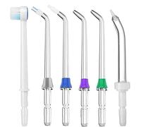 Yaowanguan Embouts de Jet de Rechange 6 Pièces pour Waterpik WP-100/WP-250/WP-450/WP-560/WP-660/WP-811/WP-861W/WP-900/WP-940/WP-950(Buse Standard,Buse Brosse,Parodontale,Gris Plaque,Orthodontique)