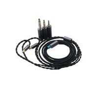 Yaowanguan Équilibré Câble avec 4,4mm,2,5mm,3,5mm Adaptateur pour Sennheiser IE 100 PRO/IE 400 PRO/IE 500 PRO intra-auriculaires sans fil,3-en-1 câble mise à niveau argent plaqué remplacement(Noir)