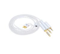 Yaowanguan Équilibré Câble avec 4,4mm,2,5mm,3,5mm Adaptateur pour Sennheiser IE 100 PRO/IE 400 PRO/IE 500 PRO intra-auriculaires sans fil,3-en-1 câble mise à niveau argent plaqué remplacement(Argent)