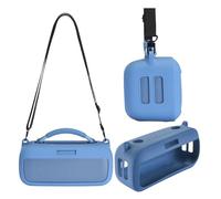 Yaowanguan Étui en Silicone pour Bose Nouvelle Enceinte Portable Soundlink Max,Soundlink Max Housse de Voyage Portable Protectrice Sac de Transport avec Bandoulière(Bleu)