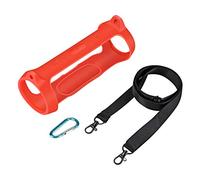 Yaowanguan Étui en Silicone pour JBL Charge Essential - Enceinte Bluetooth Portable avec USB, étui de Protection de houssess Ultra-léger Portable avec Mousqueton et bandoulière(Rouge)