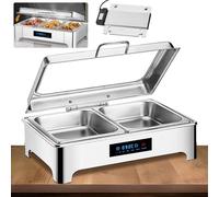 YAOYAOO Chafing Dish Electrique, 9L Professionnels Chafing Dish Buffet Chauffant, Acier Inoxydable Chauffe Plat Buffet Électrique, Marmite Chauffante Buffet Electrique pour Hôtels, Rstaurants (1/2)