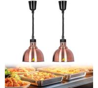 YAOYAOO Lampe Chauffante Cuisine Professionnelle, Télescopique Lampe Chauffante Alimentaire, Lampe Chauffe Plat Cuisine avec Ampoule 250W pour Restaurant, Buffet, Hôtels(D-25CM,2 Stück)
