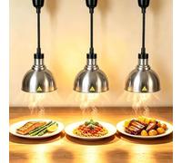 YAOYAOO Lampe Chauffe Plat Buffet Suspendue 250W 25cm Acier Inoxydable