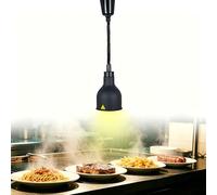 YAOYAOO Lampe Chauffe-Plat Réglable Suspendue 250W, Lampe Chauffante Infrarouge Professionnelle pour Cuisine, Maintien Aliments au Chaud - Idéale Restaurant, Buffet, Café, Hôtel (1, Noir 19 cm)