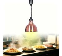 YAOYAOO Lampe Chauffe-Plat Réglable Suspendue 250W, Lampe Chauffante Infrarouge Professionnelle pour Cuisine, Maintien Aliments au Chaud - Idéale Restaurant, Buffet, Café, Hôtel (1, Cuivre)
