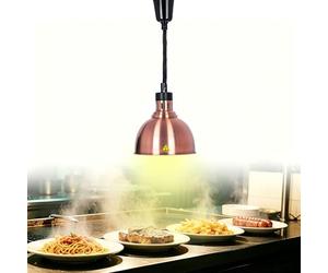 YAOYAOO Lampe Chauffe-Plat Réglable Suspendue 250W, Lampe Chauffante Infrarouge Professionnelle pour Cuisine, Maintien Aliments au Chaud - Idéale Restaurant, Buffet, Café, Hôtel (1, Cuivre)