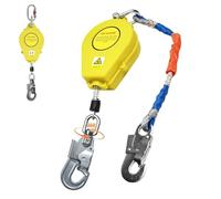 YAOYAOO Stop Chute à Rappel Automatique 10m/15m/20m, Dispositif Anti Chute Retractable avec Crochet Amélioré, Harnais Anti Chute Professionnel Toiture, Capacité de Charge : 150kg(Jaune,10m)
