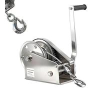 YAOYAOO Treuil Manuel Acier Inoxydable, 1200lbs Treuil à Câble Manuel de Halage pour Remorque de Bateau, Câble de 10m, Rapport de Transmision 4:1, Charge Maximale de 500 kg