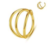 Yaoyaoyors Anneaux de nez - Anneaux de nez en acier chirurgical 316L 14 G/16 G/18 G/20 G à charnière en oxyde de zirconium pour septum, lèvre, cartilage, hélix, rook, tragus, daith 6 mm/8 mm/10 mm/12