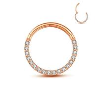 Yaoyaoyors Anneaux de piercing simple/double en acier inoxydable 14 G/16 G/18 G/20 G Anneaux de nez à charnière Boucles d'oreilles septum Opale Bijoux conque Segment Segment Anneaux de lèvre Boucles