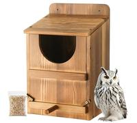Yaoyiizy Nichoir en bois avec support pour oiseaux et copeaux de bois, grand nichoir en bois pour l'extérieur, pour oiseaux sauvages, grange, cri, aigle, 1 lot