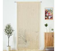 YaoYue Rideau à Perles avec Cordon pour Porte, Rideaux à Cordon pour Portes, avec Glands, Perles, Franges, Rideau séparateur Hippie pour Chambre, fenêtre, Couloir, entrée, Mur, Placard, Chambre à