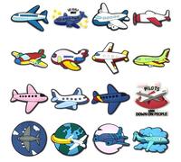 YAOYYG 16 Pcs Chaussures à Motif Avions Accessoire, Breloques de Chaussures pour Sabots, Accessoires Décoratifs pour Chaussures Style Cartoon, Cadeaux D'anniversaire pour Garçons et Filles