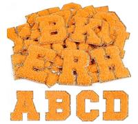 YAOYYG 26 PCS Chenille Autocollantes A-Z - Orange Vif Parfaites Pour Personnaliser Vêtements, Sacs Et Accessoires. Lettres Pelucheuses Autocollantes Et Thermocollantes. Idéal Pour Créations DIY