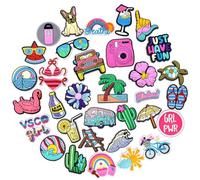 YAOYYG 35 Pièces Charmes De Chaussure, Pins Pour Crocs,Accessoires Décoratifs Pour Chaussures Style Cartoon, Accessoires De Plage,Série Barbie Rose