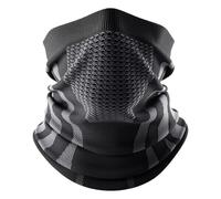 YAOYYG Cache Cou Masque, Demi-Masque Anti-Froid, Cache Cou avec Intégré - Oreilles pour Moto Snowboard Cyclisme, Suitable for Motorcycles, Skis, Hiking Trips (Noir-Gris)