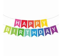 YAOYYG Guirlande Joyeux Anniversaire, Colourful Birthday Banner Decorations | Pré-Montée Banderole Birthday, Guirlande Happy Birthday Réutilisable, Décoration Bannière D'anniversaire pour Tous Les Ages