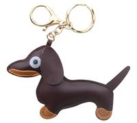 YAOYYG Leather Dachshund Keychain, Porte-Clés en Forme de Teckel Mignon en Cuir Fait à La Main, Cute Dachshund Pendant Keychain, Ideal as a Gift and Decoration, (Marron)